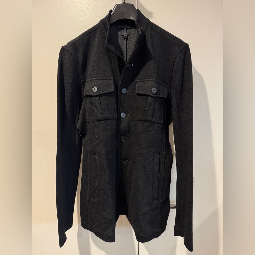 John Varvatos Star USA Luxe men's knit jacket in Black, M
